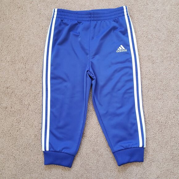 Adidas Classic Full Zip Toddler Boys 24M Royal Blue 3 Stripe Sweatsuit Tracksuit - Picture 8 of 10